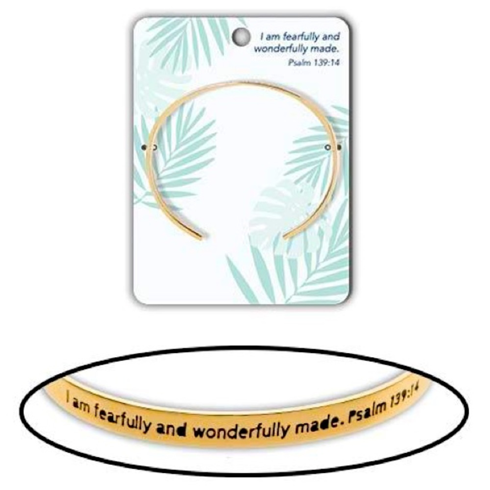 Cuff Bracelet Woman of God Wonderfully Made Jewelry Bangle